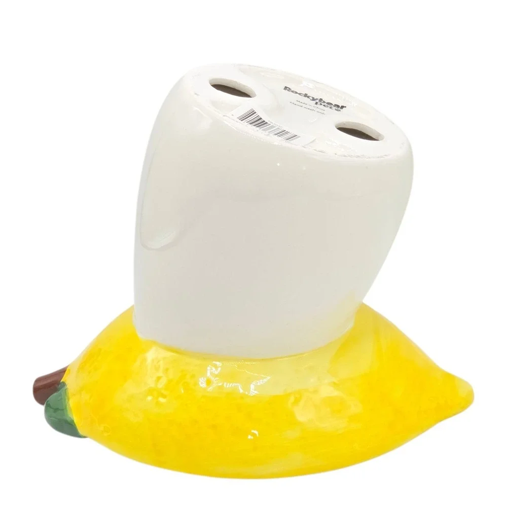 Rockybear Pet Tilted And‎ Elevated Cat Drinking Water Bowl Lemon Pattern 6